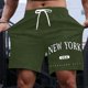 thumbnail image 2 of Pantalones cortos casuales de verano con estampado de letras para hombre, de poliéster ligero, para uso informal., 2 of 4