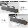 thumbnail image 4 of R50 Bluetooth , 3.5mm PC Sound Bar for Desktop Monitor, Wired USB Powered & Colorful LED Lights with Switch Button, Surround Sound Soundbar PC Spearkers for Computer, 4 of 4
