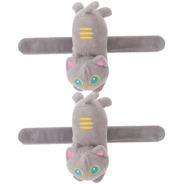 KAKOWELY 2 pulseras de animales con forma de bofetada, de peluche y con forma de gato.