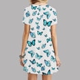 thumbnail image 4 of SMihono Robe d'Été Grande Taille pour Femmes 2023 Mode à Manches Courtes Imprimée Col Rond Robe Mini Ample pour Dames, 4 of 6