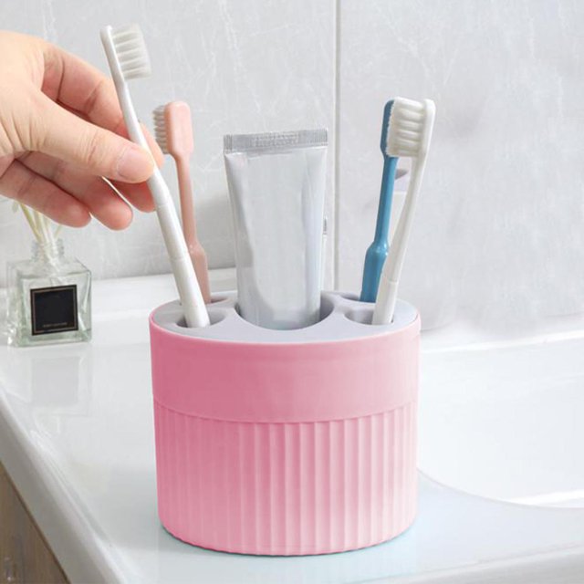 Feltree Toothbrush and Toothpaste Holder with No Drill Adhesive Mount, Multifunctional Bathroom Organizer Storage Box Set, Easy to Clean for Household Bathroom Organization