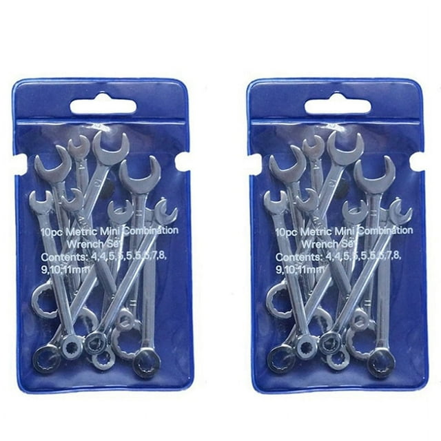 20 Pcs Têtes de Clé Mini Décalage Anneau Outils Combinaison Clé 4-11mm Clés Ensemble à Main