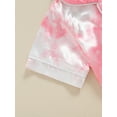 thumbnail image 6 of Bagilaanoe 2Pcs Toddler Baby Girl Summer Pajamas Set Tie Dye Short Sleeve Shirt and Shorts 1T 2T 3T 4T 5T 6T Kids Sleepwear Loungewear, 6 of 7