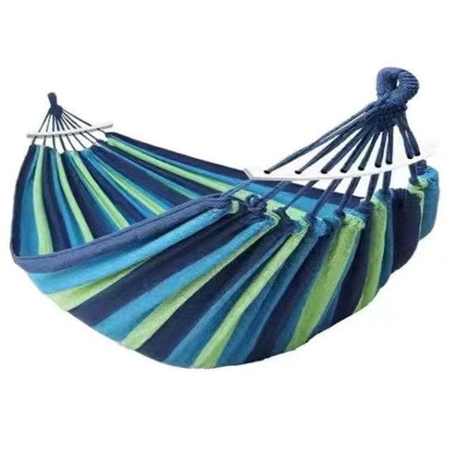 Outdoor And Indoor Use Hammock, Fast To Set Up Canvas Double Hammock With Matching Color Bag For Patio Garden Adventures (Wrinkle-resistant Canvas)