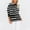 Black, variant on Womens Striped Long Sleeve Shirt Crew Neck Tops Breton Loose Fit Tshirt with Pockets