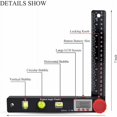 thumbnail image 5 of JinsintoDigital Angle Ruler Protractor Spirit Level Ruler Digital Goniometer 230mm 360° Angle Gauges with Horizontal Vertical Circle Level Bubble, LCD Display, Dual Scale Ruler, 5 of 5