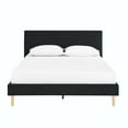 thumbnail image 4 of BSHTI Livingroom Design Modern Full Size Platform Bed Frame with Upholstered Headboard and wood slats support for Livingroom,No Box Spring Needed, 4 of 9