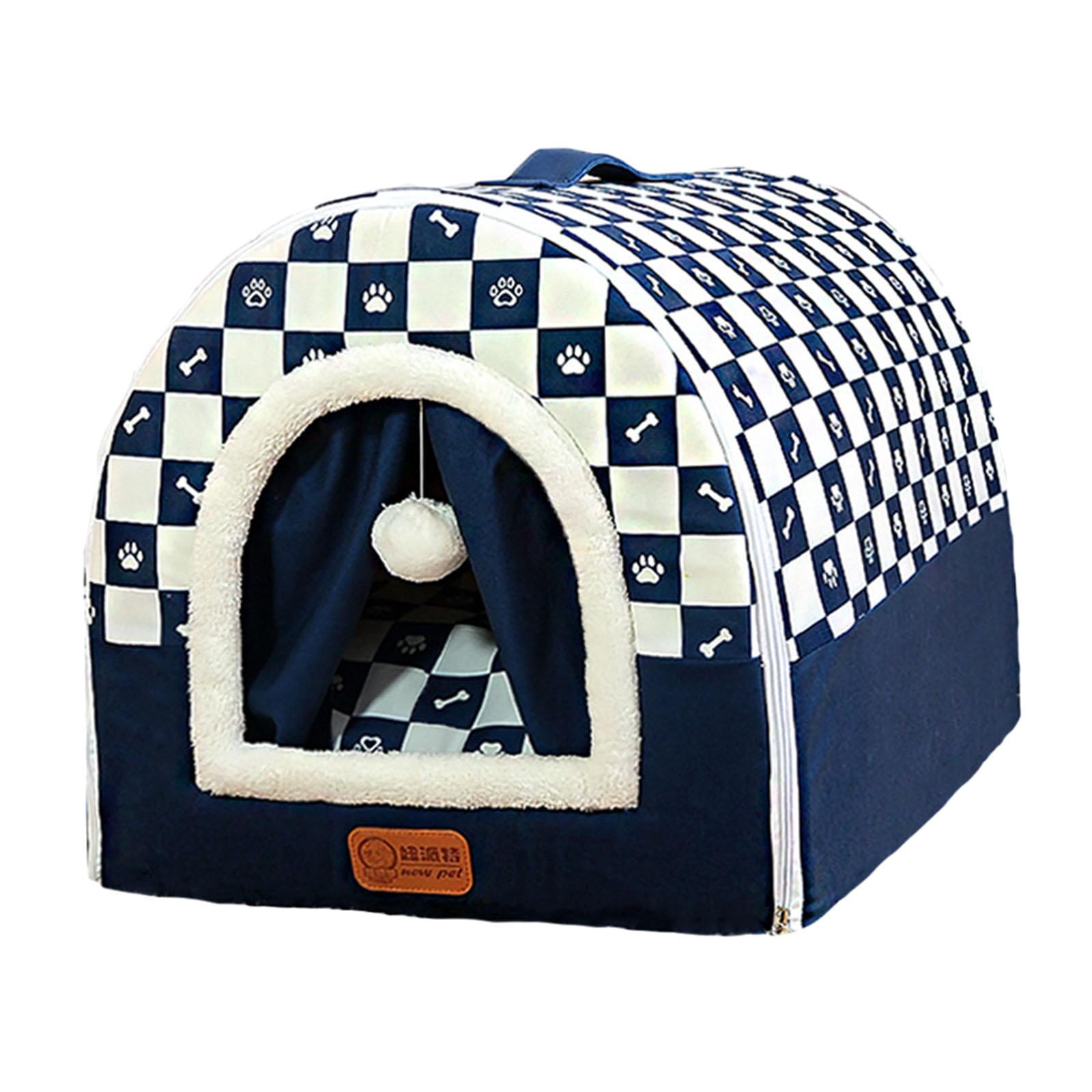 oshhni Cozy Small Dog House Indoor for Cat and for Dog Puppy Kitten Navy Blue Large