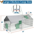 thumbnail image 2 of Suchown 87" x 40" Large Metal Chicken Run with Waterproof Cover - Anti-Rust Outdoor Poultry Cage & Rabbit Enclosure - Heavy Duty Pet Playpen with Top Access for Backyard, 2 of 8