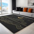 thumbnail image 1 of Washable Rug 6x9 ft Area Rug Gold line Cloud Moon Living Room Rug, Non Slip Machine Washble Rug Soft Low Pile Bedroom Rug Lightweight Rug Carpet for Home Dinning Room, 1 of 7