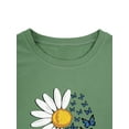 thumbnail image 6 of Xuanfei Women Butterflies Daisy Graphic Print Round Neck Short Sleeve T-Shirt, 6 of 8