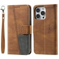 thumbnail image 1 of Mantto Compatible with iPhone 12 Pro Max Case, Wallet Flip Cover with Card Holder and Wrist Strap PU Leather Kickstand Caredit Card Classic Phone Case Cover for iPhone 12 Pro Max 6.7 inch,Brown, 1 of 9