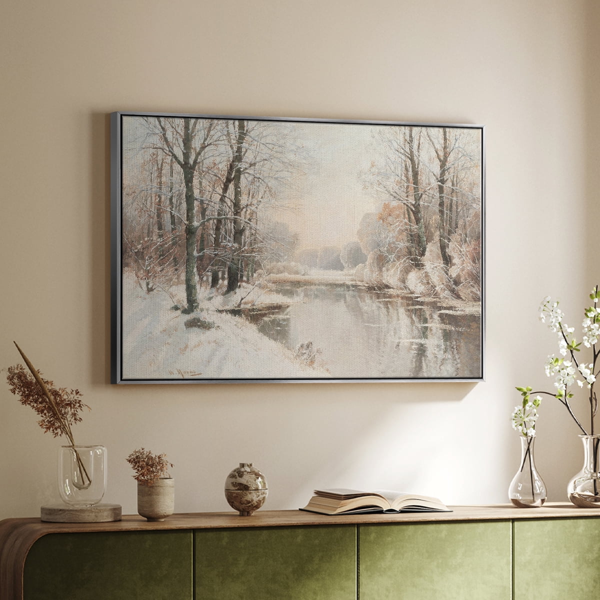 Vintage Landscape-CCLXXXVII By Wexford Home Framed in Silver Wood Gallery Wrapped Canvas 27 in. x 41 in.
