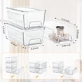 thumbnail image 3 of Animid Acrylic Stackable Storage Drawers, 4Pack Clear Vanity Makeup Organizer, 12"D*6.2"W*4.3"H Plastic Drawer Bathroom Storage and Organization, Desk Medicine Cabinet Bins Baby Bottle Organizer C104, 3 of 3