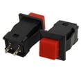thumbnail image 1 of 20 piezas x 2 pines SPST N/O OFF-(ON) Interruptor pulsador momentáneo cuadrado con tapa roja, 1 of 2