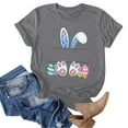 thumbnail image 4 of TSADFHJI Hauts de Noël pour Femmes Manches 3/4 Haut Décontracté à Manches Courtes Imprimé de Pâques Col Rond T-Shirt Manches Courtes m Noir, 4 of 5