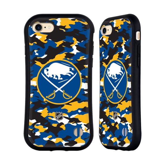 Head Case Designs Officially Licensed NHL Buffalo Sabres Camouflage Hybrid Case Compatible with Apple iPhone 7 / 8 / SE 2020 & 2022