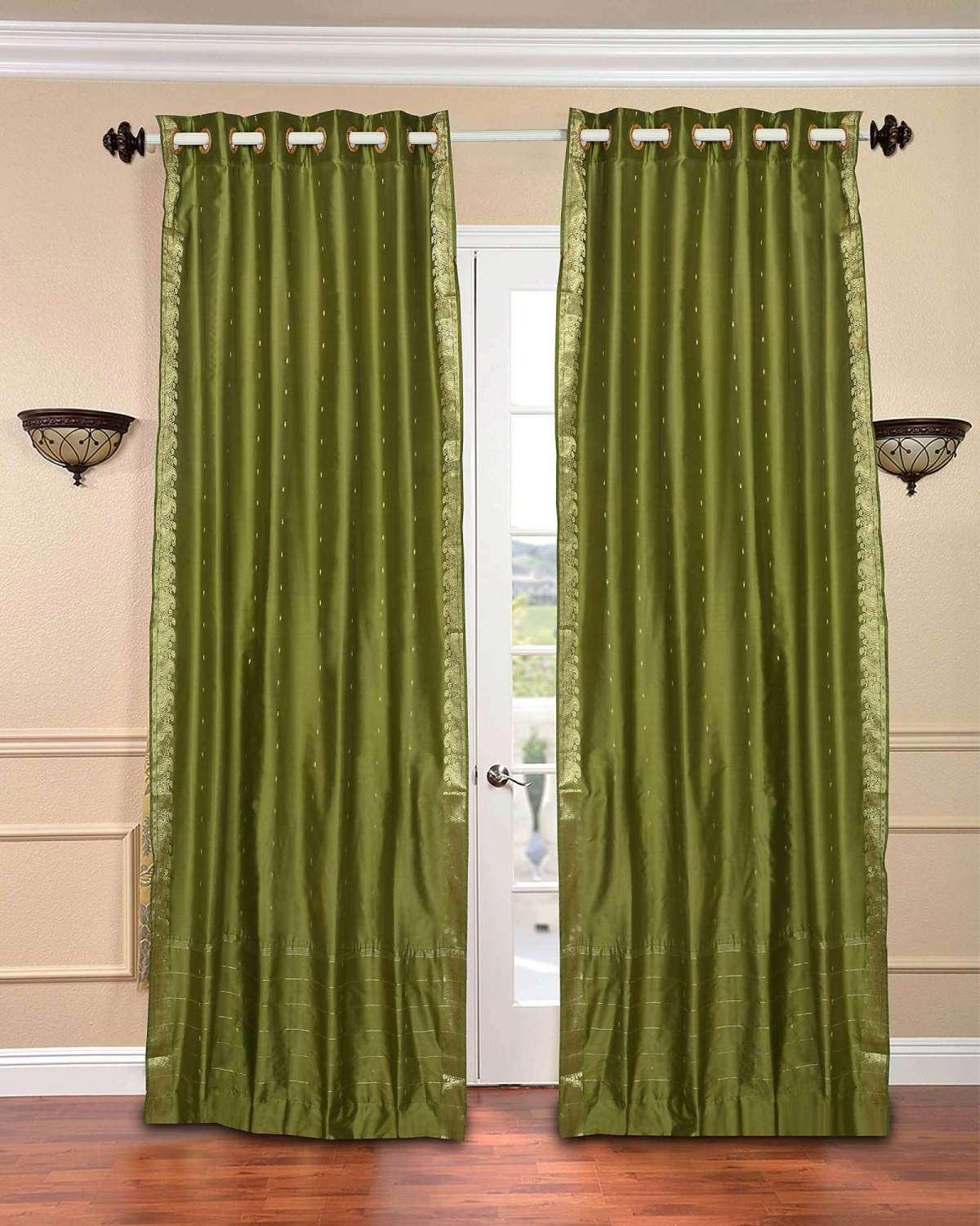 Olive Green Ring Top Sheer Sari Curtain Drape Panel Piece   E13c0c57 1c5d 4a44 Ac66 06d23ae590f6 1.9a20e7a58b2b30e18f838dbc25763a46 