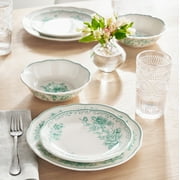 The Pioneer Woman Agatha 12-Piece Stoneware Dinnerware Set, Green