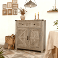 thumbnail image 5 of Jopath Farmhouse Storage Cabinet with 2 Door, Coffee Bar Buffet Sideboard with Drawer Washed Wood for Kitchen and Living Room Light Gray, 5 of 8
