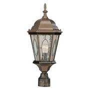 One Light Black Bronze Water, Clear Oval Window Glass Post Light