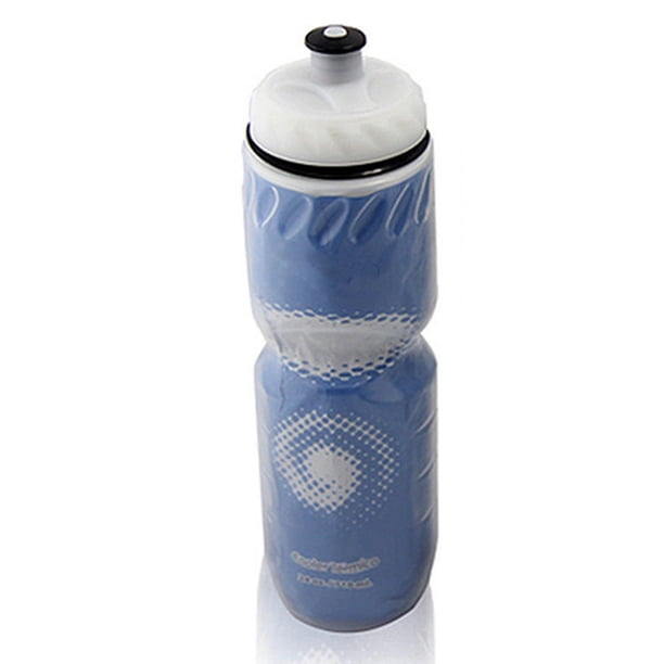 Botella de agua para bicicleta de 710 ml Botella de agua para ciclismo al aire libre de doble capa térmica para mantener el deporte Botella de agua para ciclismo de agua fría y caliente Equipo de cicl Feliz Sencillez