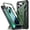 Metallic Green, variant on Poetic Compatible with iPhone 13 Case, Spartan Series Cell Phone Case for iPhone13 (6.1 in, 2021) Full Body Rugged Premium Leather Texture Shockproof Protective Cover with Kickstand, Metallic Orange