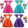 thumbnail image 2 of Superkitties Robe de Costume pour Filles, Robe de Fête à Manches Courtes d'Halloween avec Sac 3-9 Ans Violet, 2 of 3