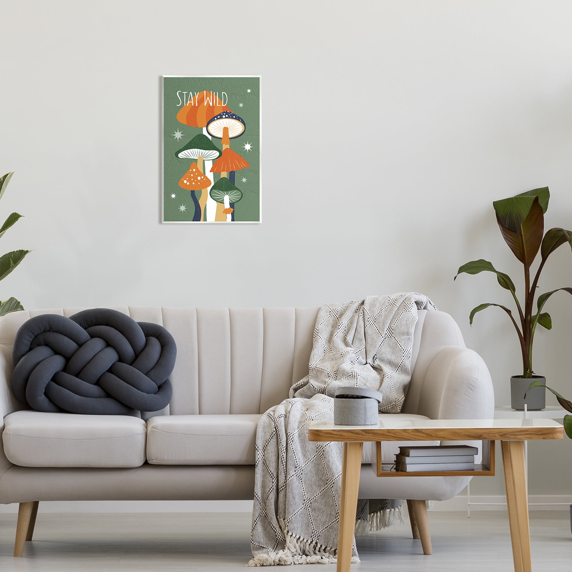 Stupell Industries Stay Wild Mushrooms Pattern Botanical & Floral Painting Unframed Art Print Wall Art, 13 x 19