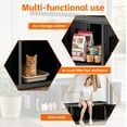 thumbnail image 3 of Cat Litter Box Enclosure, Resin Litter Box Furniture Hidden with Door, Multifunctional Cat House, As Storage Cabinet, Side Table, Easy to Assemble and Clean, Black, 3 of 6
