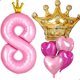 thumbnail image 1 of Set de globos princesa Florisland 40" rosa con corona 8, 1 of 6