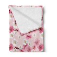 thumbnail image 2 of Floral Soft Flannel Fleece Throw Blanket, Chinese Plum Patterns Spring Blossoms Motifs with Buds Natural Art, Cozy Plush for Indoor and Outdoor Use, 70" x 90", Baby Pink Pastel Pink, by Ambesonne, 2 of 5