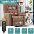 thumbnail image 2 of MEETWARM Power Swivel Rocking Glider Recliner Chair with Heat and Vibration, Electric Rocker Nursery Reclining Chair, Wingback Tufted Upholstered Recliner for Living Room, Type-C & USB Ports (Brown), 2 of 8