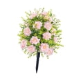 thumbnail image 4 of Rosa artificial, flor de imitación con estacas, flor conmemorativa, planta falsa, 4 of 9