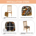 thumbnail image 4 of Halloween Vintage Halloween Posters Seat Covers for Dining Room Chairs Set Of 4,Stretch Printed Washable Chair Seat Cover with Elastic Ties and Button,Removable Waterproof Couch Cushion Covers, 4 of 6