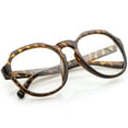 thumbnail image 4 of Modern Keyhole Nose Bridge Clear Lens Round Eyeglasses 55mm (Tortoise / Clear), 4 of 4
