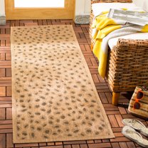 Safavieh Courtyard Camille Spotted Indoor/Outdoor Runner Rug, Natural/Gold, 2'3" x 6'7"