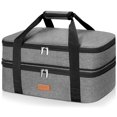 thumbnail image 1 of Bolsa de transporte LHZK con aislamiento, expandible, de dos pisos, gris, 1 of 8