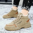 thumbnail image 2 of KELINFONG Men's Shoes Winter Snow Shoes Furry Lined Warm Work Casual Shoes Lace up Outdoor Sneakers, 2 of 7