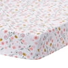 Lambs & Ivy Little Garden 100% Cotton Pink Floral Fitted Crib/Toddler Sheet