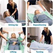 Improvia Washable Positioning Pad with 8 Handles for Incontinence, Waterproof Reusable, 34 x 52 in, 1-Pack (Green)