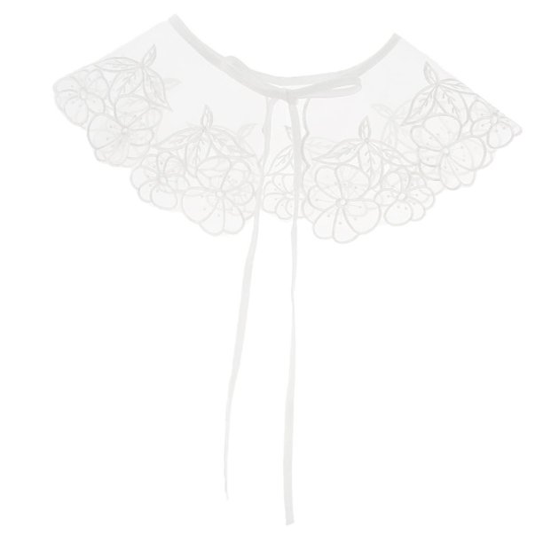 Blusa Sunnimix Desmontable Cuello Falso Floral Gasa Blanco Collar de Encaje