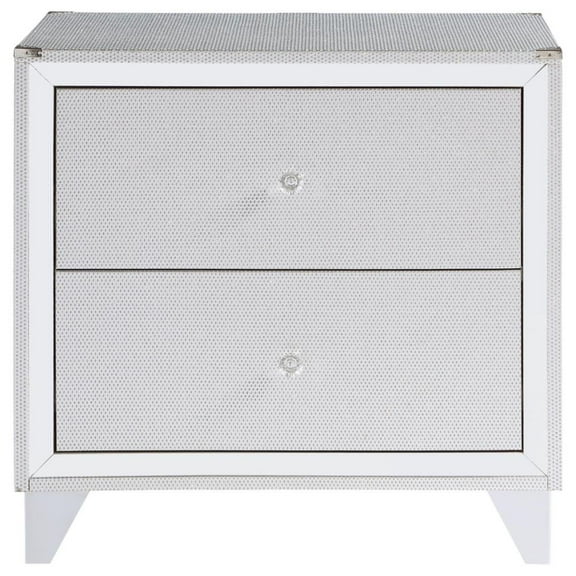 Coaster Larue 2-drawer Modern Wood Nightstand with USB Port in Silver