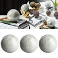 thumbnail image 4 of Juego de bolas esféricas de mosaico para centros de mesa, cuencos de 3,15 pulgadas, globo orbe de vidrio craquelado para Plata blanca 3pcs, 4 of 9