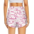 thumbnail image 2 of Lsque Breast Cancer Ribbons Awareness Printed Women's Running Shorts with Liner Pockets,Elastic Quick Dry Workout Athletic Gym Yoga Shorts,Womens High Waist Shorts-Large, 2 of 9