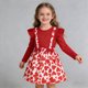 thumbnail image 5 of Vestido de manga larga con cuello redondo para niña, vestido de manga larga con cuello redondo y estampado de corazones, falda acampanada, vestido de princesa de dos piezas a la moda para niñas pequeñ, 5 of 8