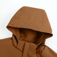 thumbnail image 5 of Mens Windbreaker Jackets Windbreaker Front-Zip Jacket Man Solid Color Three Prevention Cottoning Climbing Wear As One Down Cotton Intensification Warm Outdoor Jacket Coffee XL, 5 of 8