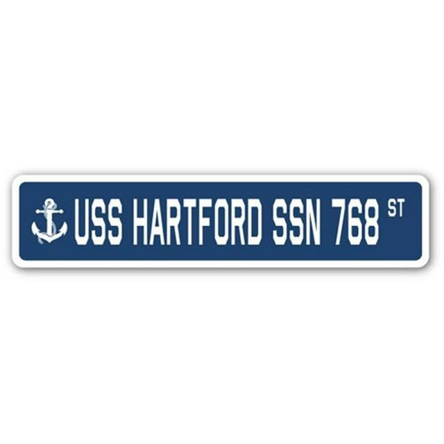 SignMission SSN-Hartford Ssn 768 4 x 18 in. A-16 Street Sign - USS Hartford SSN 768
