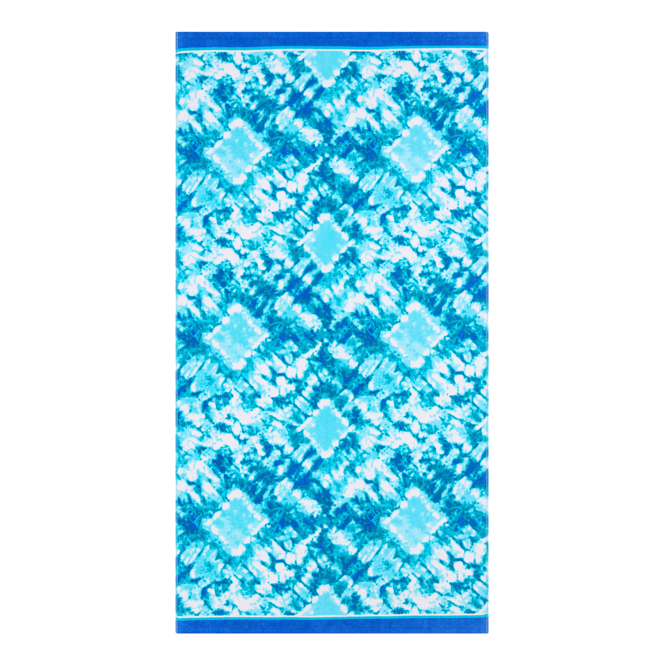 Mainstays Cotton Blend Blue Tie-Dye Beach Towel, 34" x 64"
