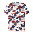 thumbnail image 5 of ShiShine Women's 4th of July Shirts Crew Neck USA Flag Short Sleeve Retro Loose Patriotic Anniversary Patriotic Tops S-5XL, 5 of 7